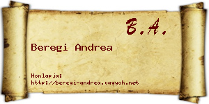 Beregi Andrea névjegykártya